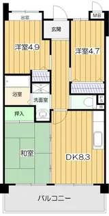 アメニティコート芦屋春日【6階】の間取り