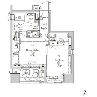 BPRレジデンス神田富山町【8階】の間取り