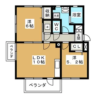 ライブタウン浜田B【2階】の間取り