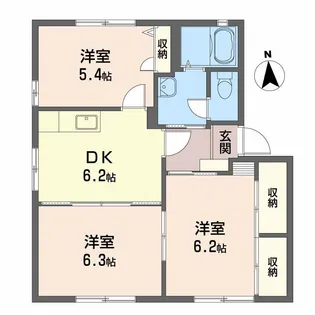 ラ・ベルターナI【1階】の間取り