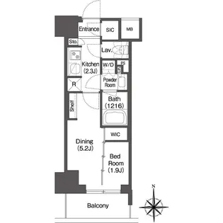 コンフォリア東新宿【4階】の間取り
