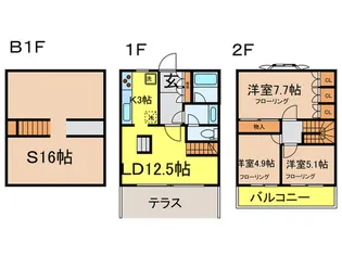 東京都大田区久が原1【一戸建】の間取り
