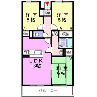 セトルコートダイセン【1階】の間取り
