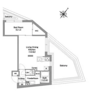 コンフォリアリヴ渋谷本町【4階】の間取り