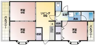 エクレール平川B棟【1階】の間取り