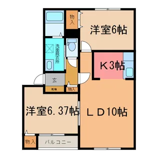 ロイウッドウエスト【3階】の間取り