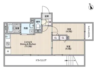 HJクラウンI【1階】の間取り