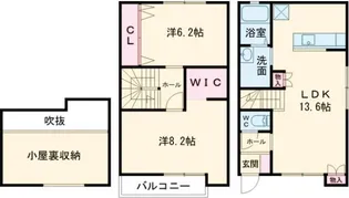 メゾネストX木太Aの間取り