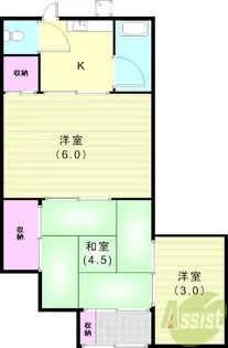 城が山5丁目アパート【1階】の間取り