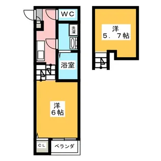 ルソレイユ安田通【2階】の間取り