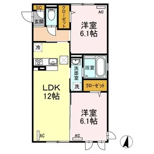 ファミールSHOWII C棟【1階】の間取り