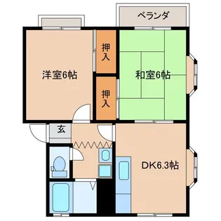 サンライズすのり【1階】の間取り