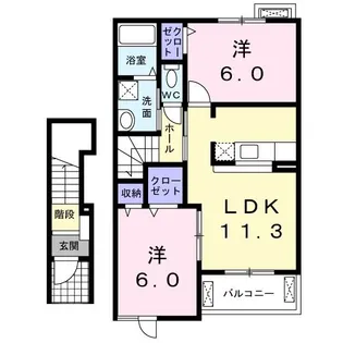 レクサス共栄 D【2階】の間取り
