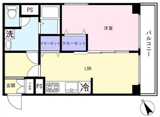 築地武蔵野マンション【8階】の間取り