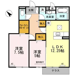ボナール中の島 A【1階】の間取り