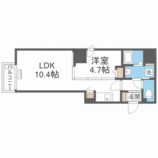 ビッグタワー大通公園【6階】の間取り