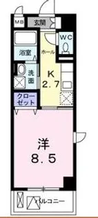 クレメント岡山【2階】の間取り