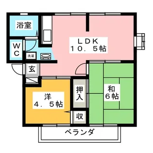 サンライズ日比【1階】の間取り