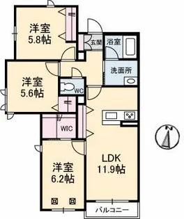シャーメゾン祥【2階】の間取り