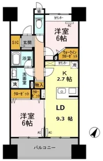 ロイヤルパークスシーサー南千住【2階】の間取り