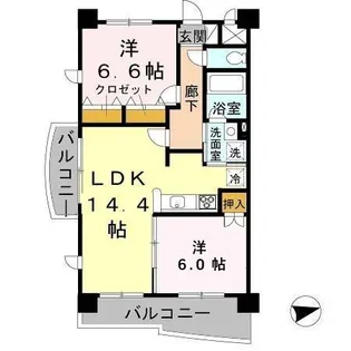 リュイール桃山台【3階】の間取り