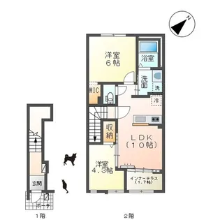 八街市 新築 2LDK【2階】の間取り