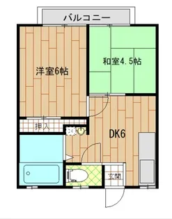 内谷ハイツA棟【1階】の間取り