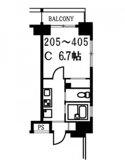 スカイコート月島【4階】の間取り
