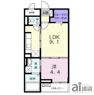 アクティーフ小手指【1階】の間取り