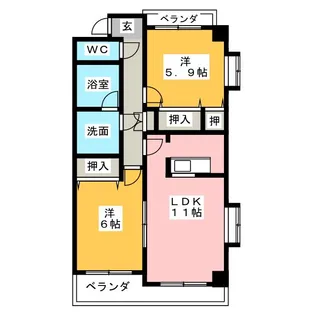ル・プルニエ【2階】の間取り