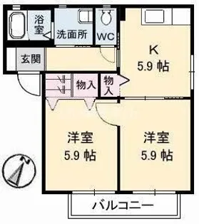 マイ スクエアー 住吉【1階】の間取り