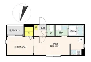 ハーモニーテラスひかり【2階】の間取り