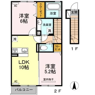 クレストラヴェール II【2階】の間取り
