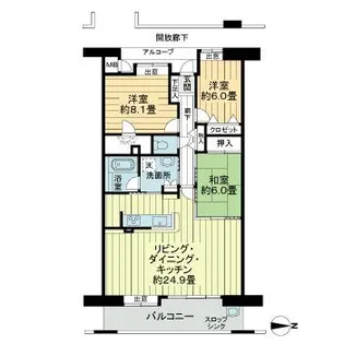 フローレンス東雲グランドアーク【3階】の間取り