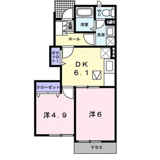 クレインフィールドI【1階】の間取り