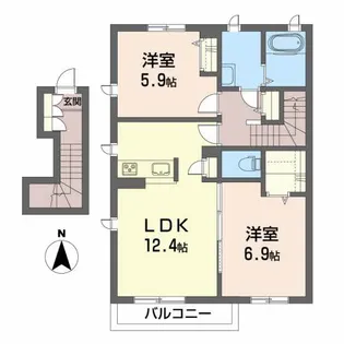 シャーメゾン東照宮【2階】の間取り