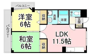 パークヒルズ黒崎【2階】の間取り