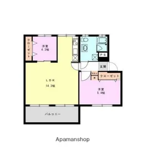 鶴見ハイツJ棟【4階】の間取り