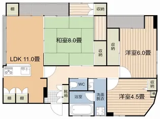 大山ハイツ【2階】の間取り