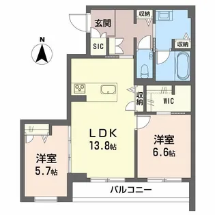 シャーメゾン蟻ケ崎【2階】の間取り