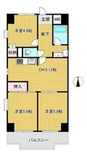 ポレール石神井【4階】の間取り