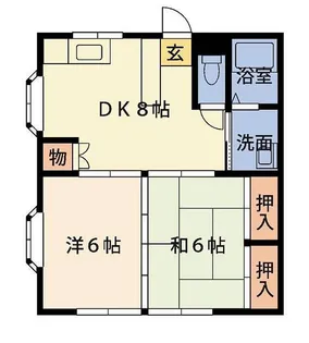 レインボーハイツ【1階】の間取り