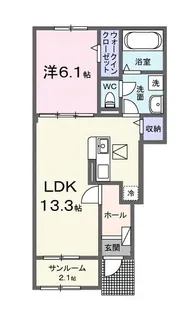 モダンヴィラB【1階】の間取り