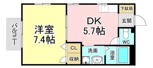 ドゥソレイユ21 A棟【2階】の間取り