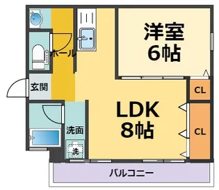 グランドハイツ浜甲子園【4階】の間取り