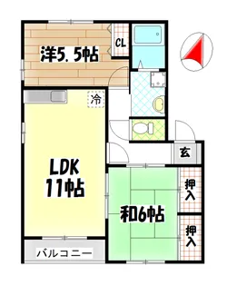 茨城県龍ヶ崎市長山7【アパート】の間取り