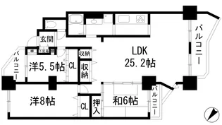 カネボウ宝塚グリーンマンション【7階】の間取り