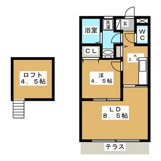 ツリーハイツ囲護台A棟【2階】の間取り