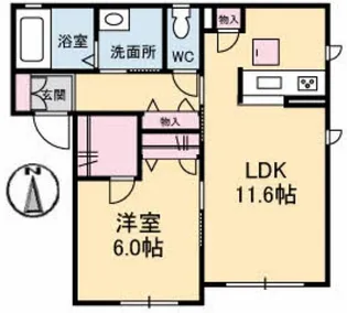 広島県大竹市白石1【アパート】の間取り