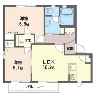 サンライズ村田C棟【1階】の間取り